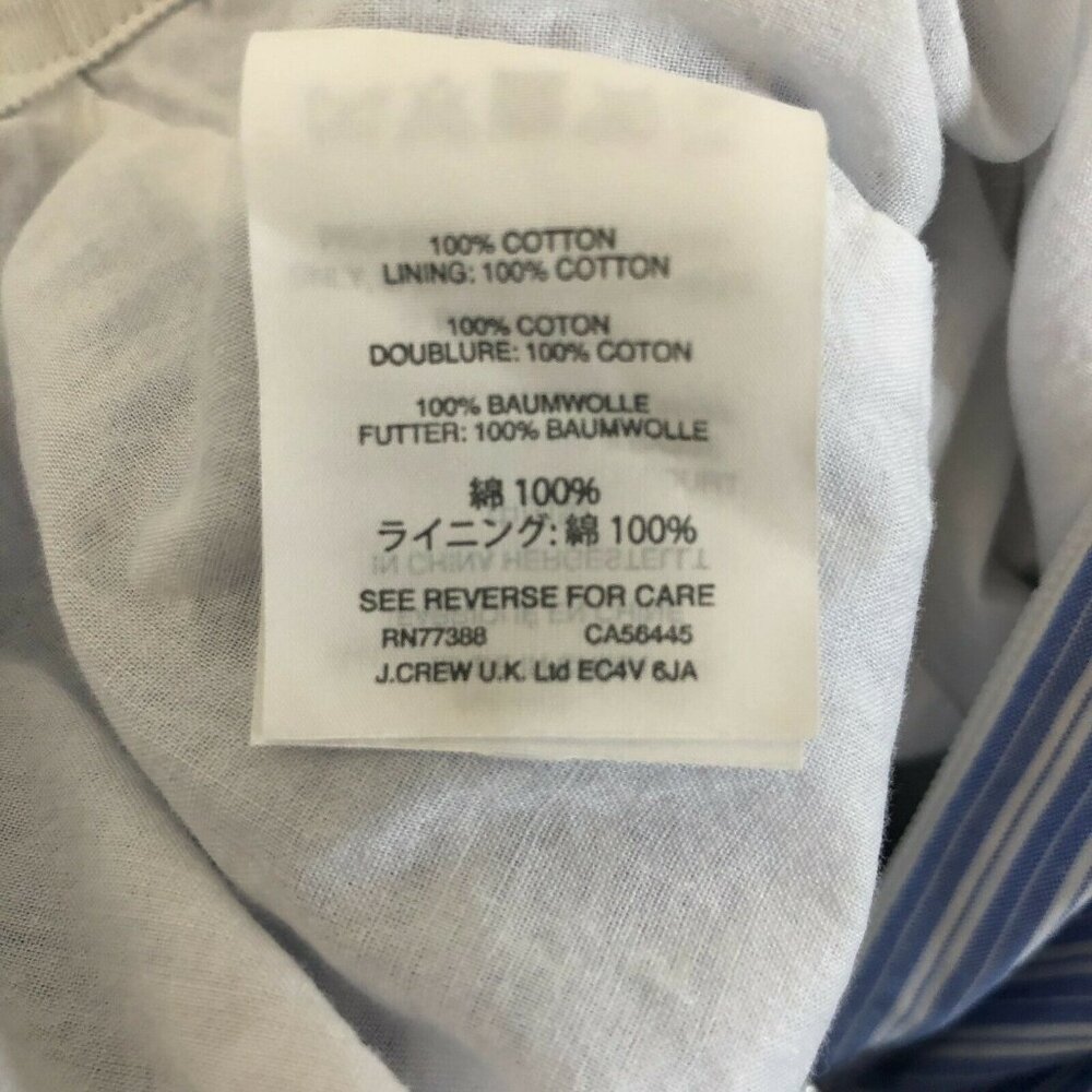 J Crew Skirt Zip Women Juniors 0 Circle Pocket Blue White Striped Mini Lined EUC - Picture 5 of 11